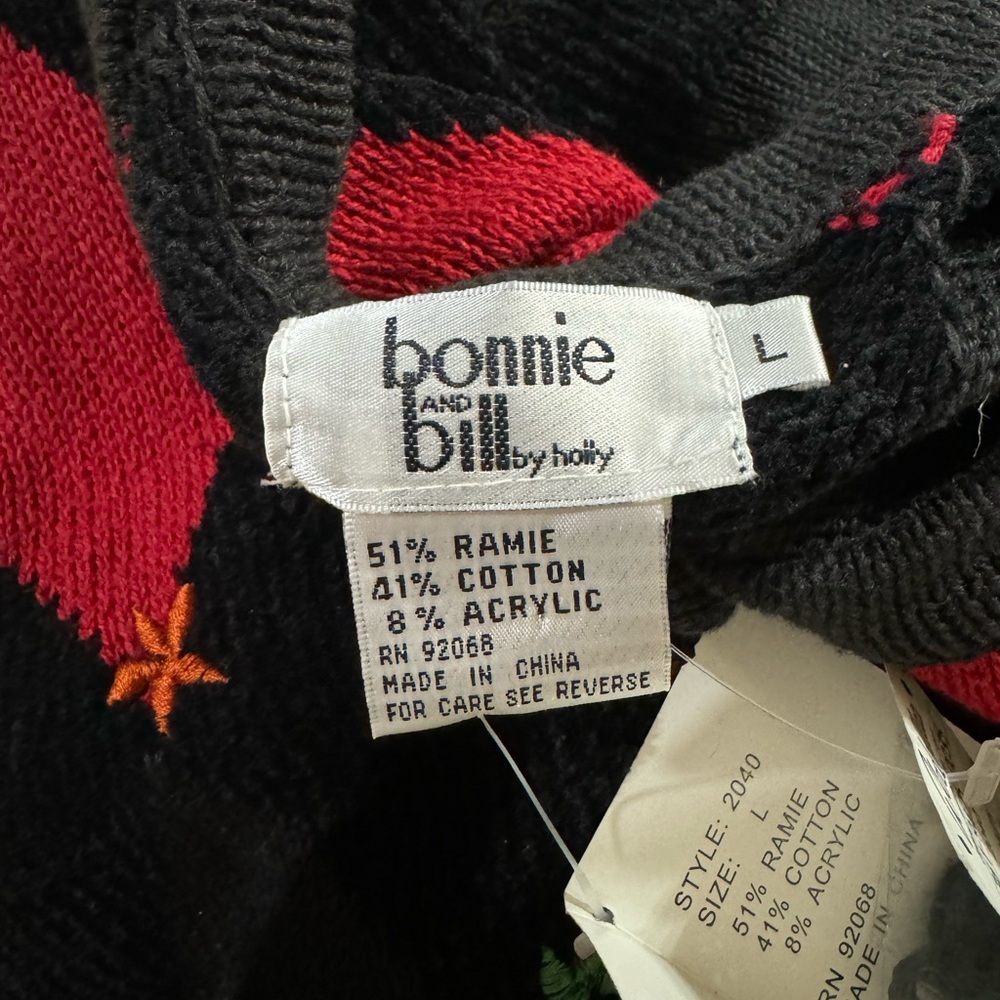 Vintage Bonnie and Bill by Holly 80s Sweater Cardigan NWT Size Large - Picture 7 of 8